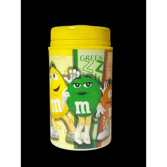 2002 M&M’s A Aronson Yellow Insulated 11.5oz Thermos Canister No Cup Cap VTG - Picture 1 of 8